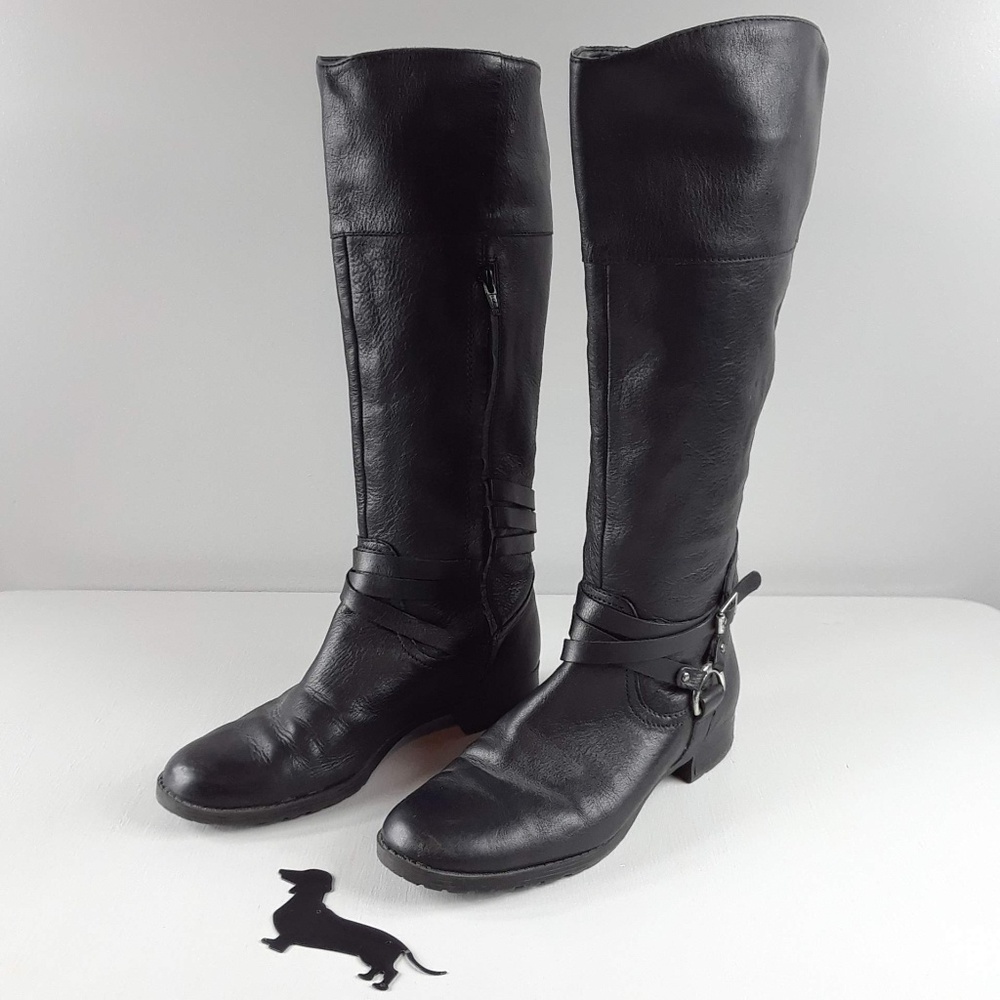 Ralph Lauren Sonya Black Leather Boots